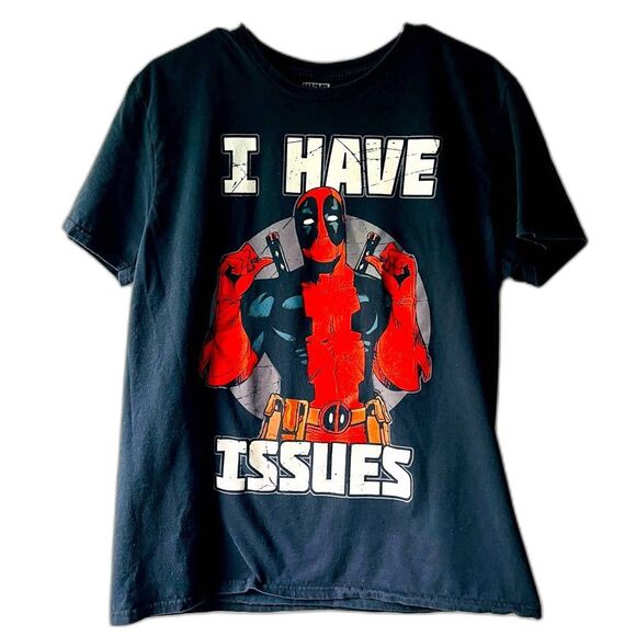 Marvel Mens 'I Have Issues Deadpool' Tee Shirt Size L - Picture 2 of 5